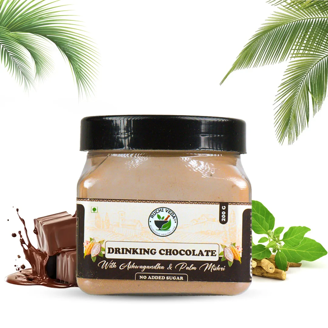 Ashwagandha Hot and Cold Chocolate Powder Blend with Palm Mishri