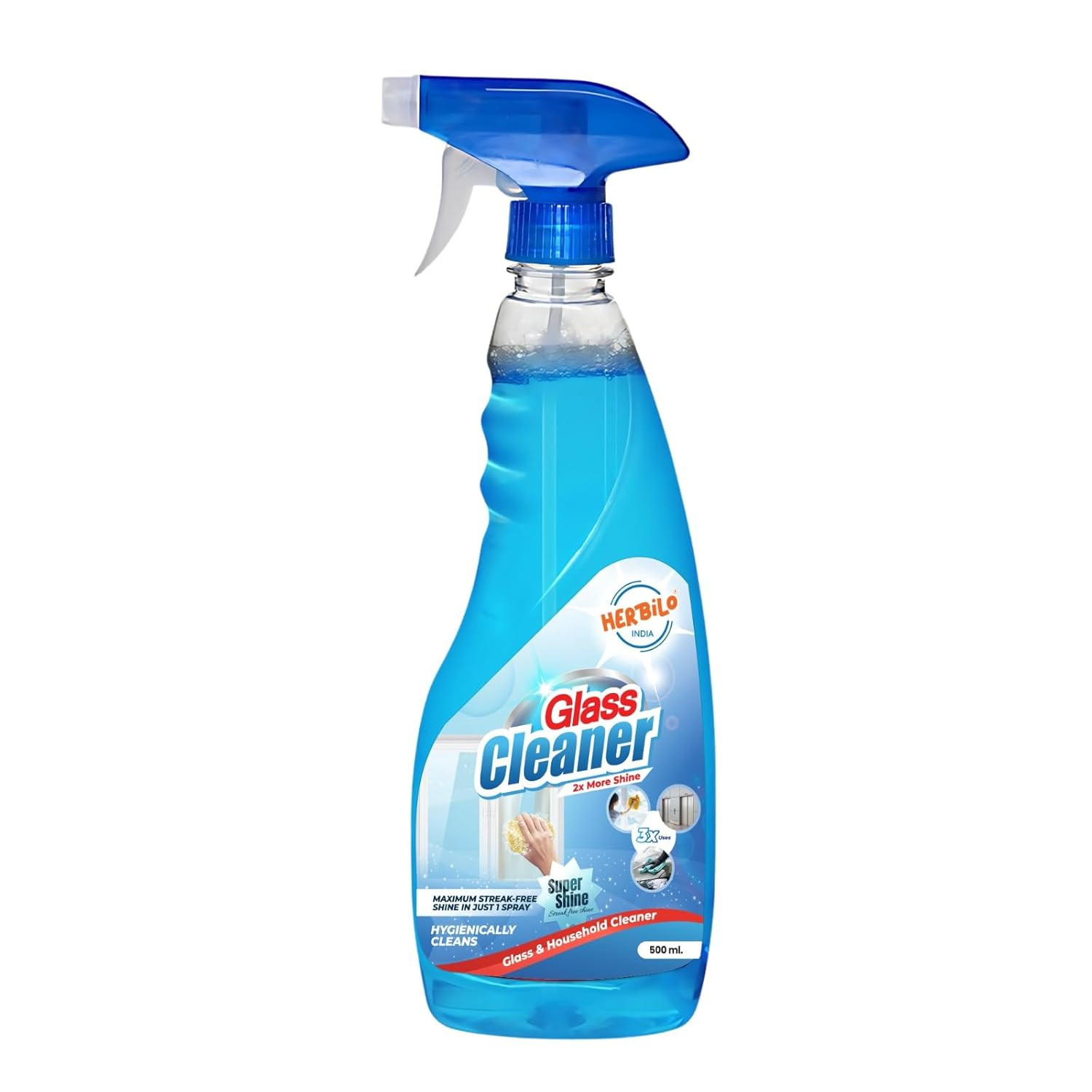 Glass Cleaner Spray, 500 ml, Streak-Free Shine, Glass and Household Surface Cleaner